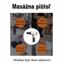 Vysokofrekvenčná svalová vibračná masážna pištoľ 6 rýchlostná so 4 nádstavcami
